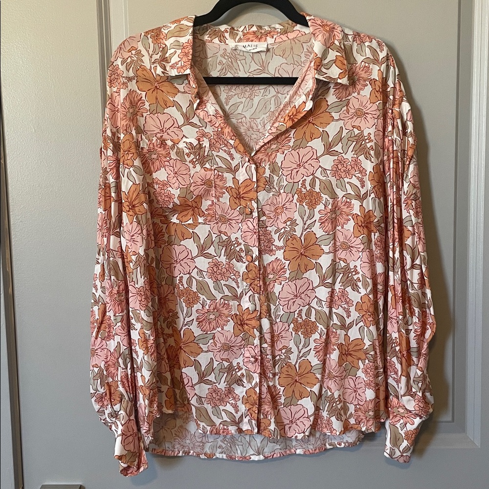 AMALIE THE LABEL - AZARIAH BALLOON SLEEVE BUTTON UP SHIRT